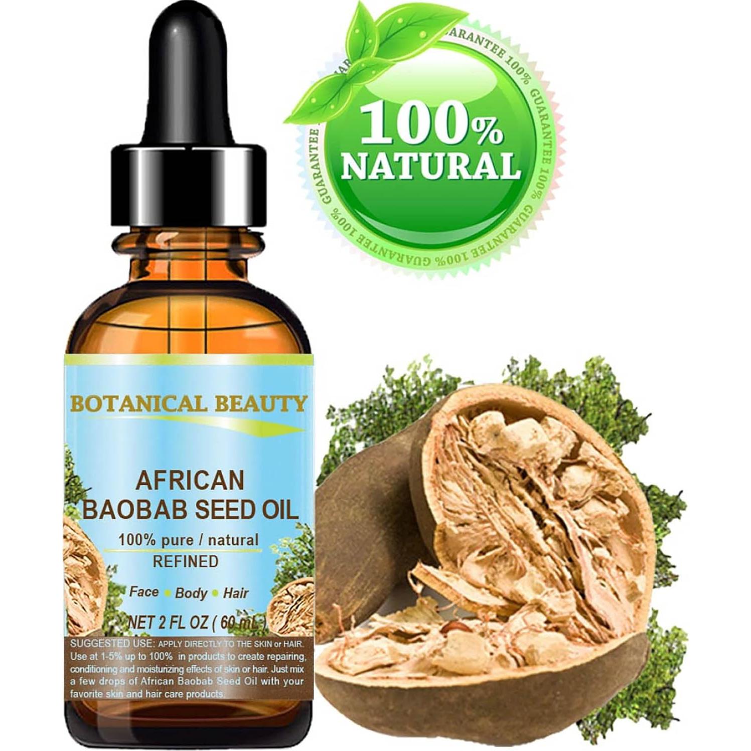 Aceite de Semilla de Baobab 100% Puro 60 ml Hidratante Natural