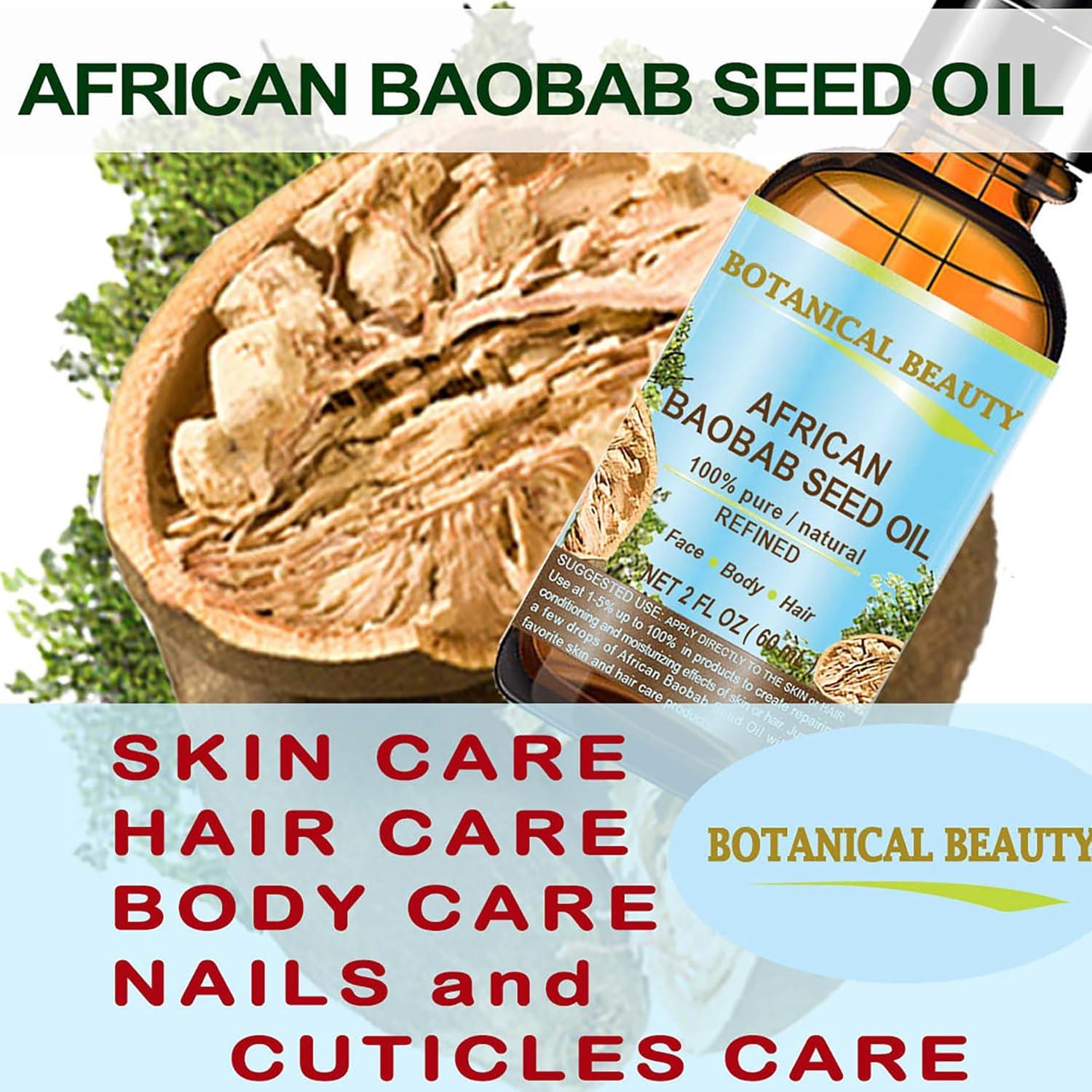 Aceite de Semilla de Baobab 100% Puro 60 ml Hidratante Natural