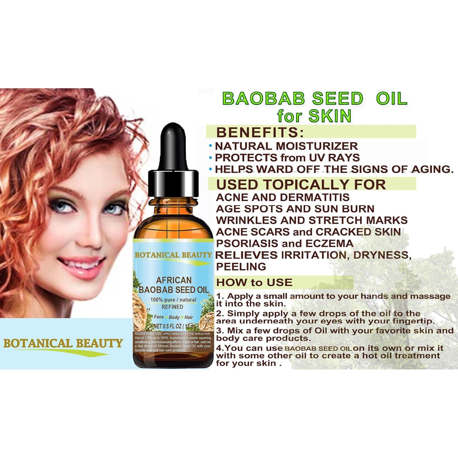 Aceite de Semilla de Baobab 100% Puro 60 ml Hidratante Natural