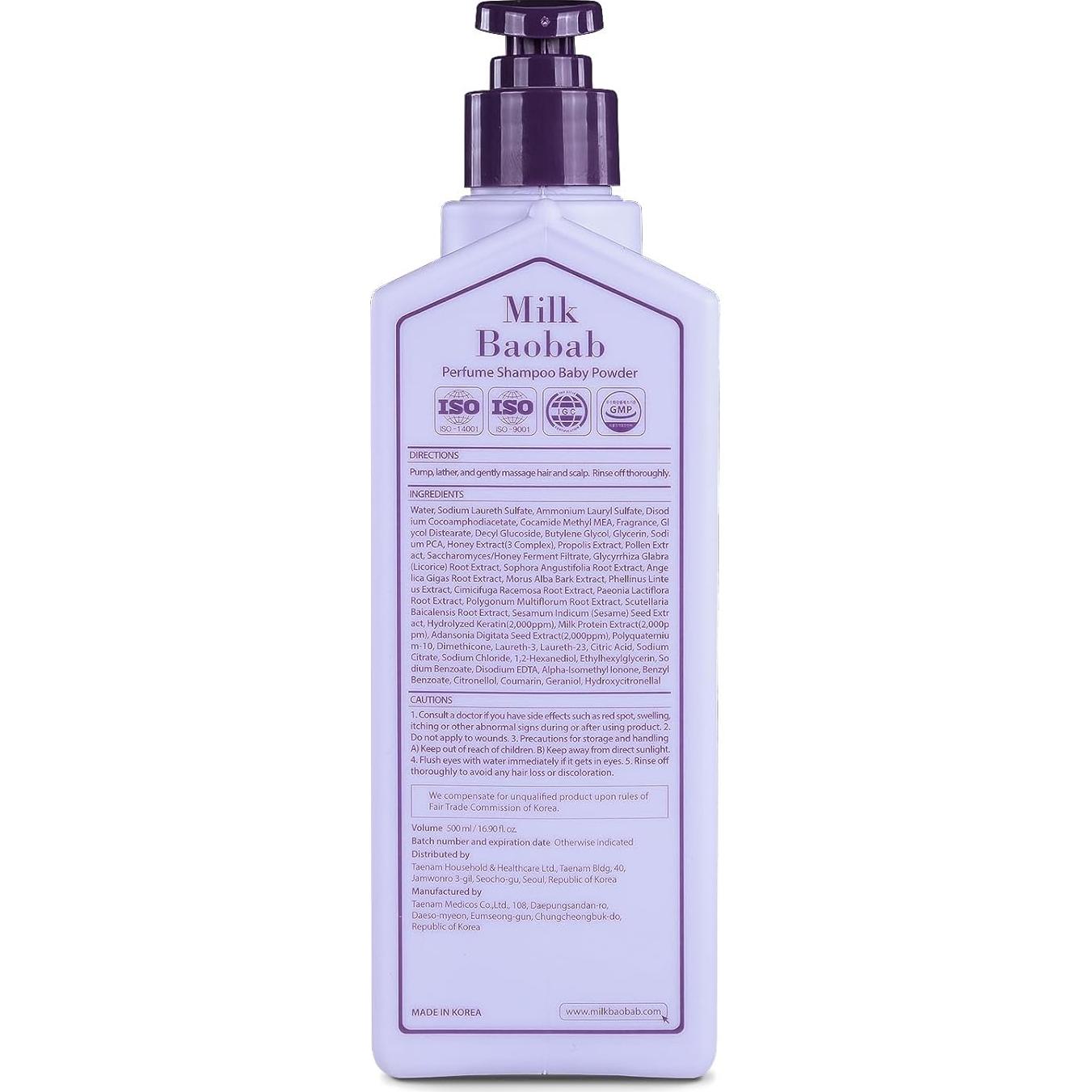 Champú de Perfume TAENAM 500 ml Fragancia Polvo de Talco