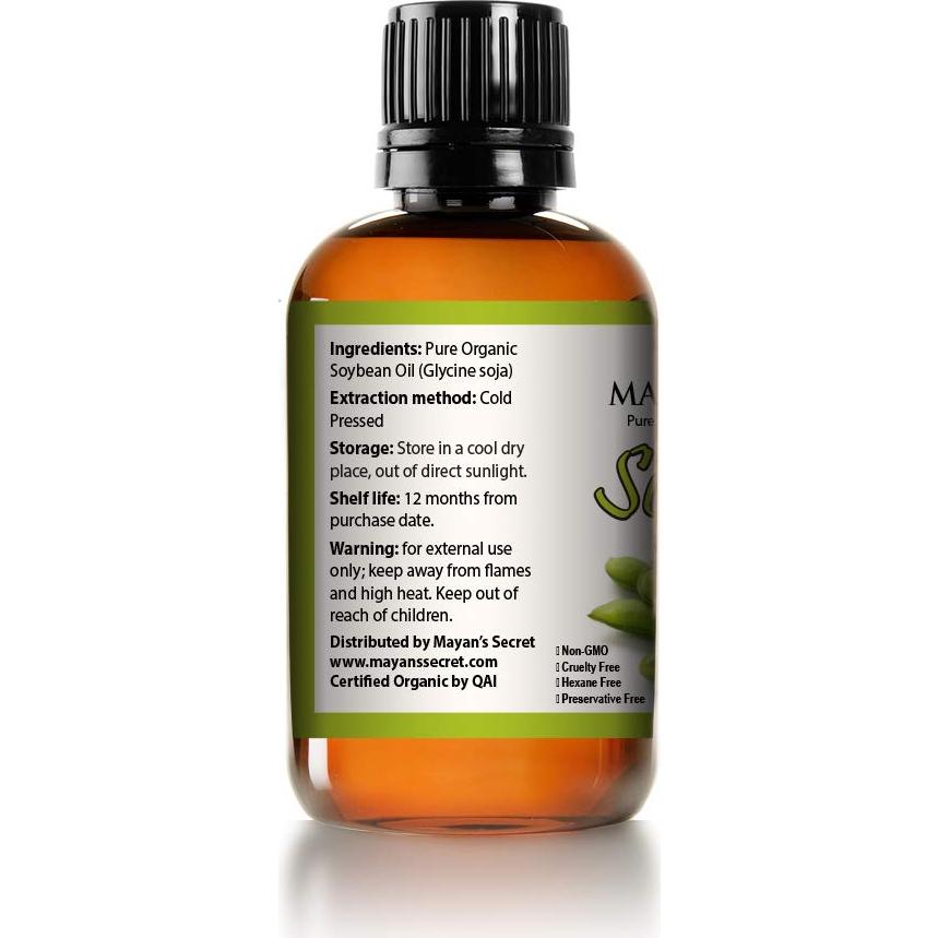 Aceite de Soja Orgánico Puro Mayan's Secret 118 ml - Hidratante Facial y Capilar