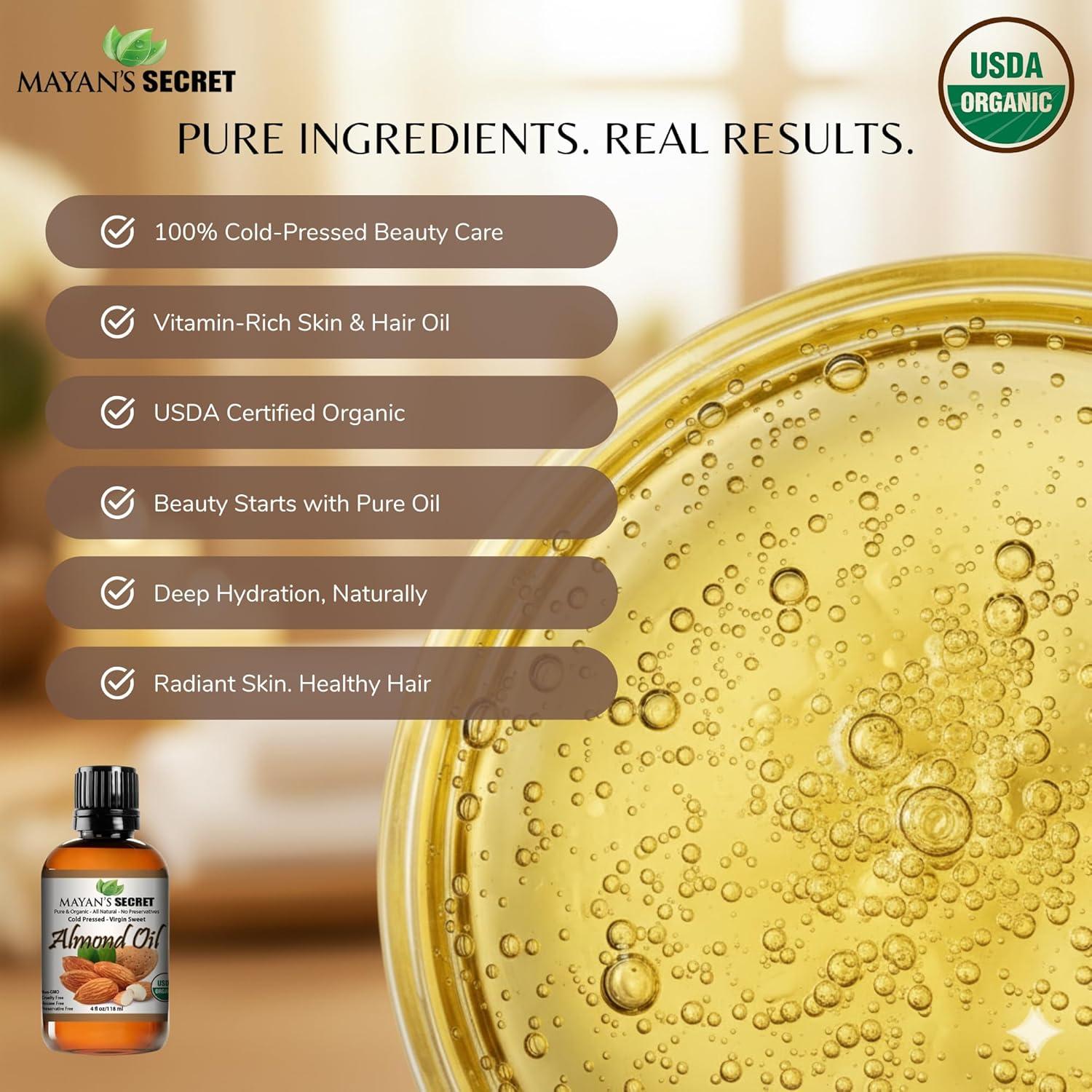 Aceite de Almendra Dulce 100% Orgánico Secreto Maya 118 ml