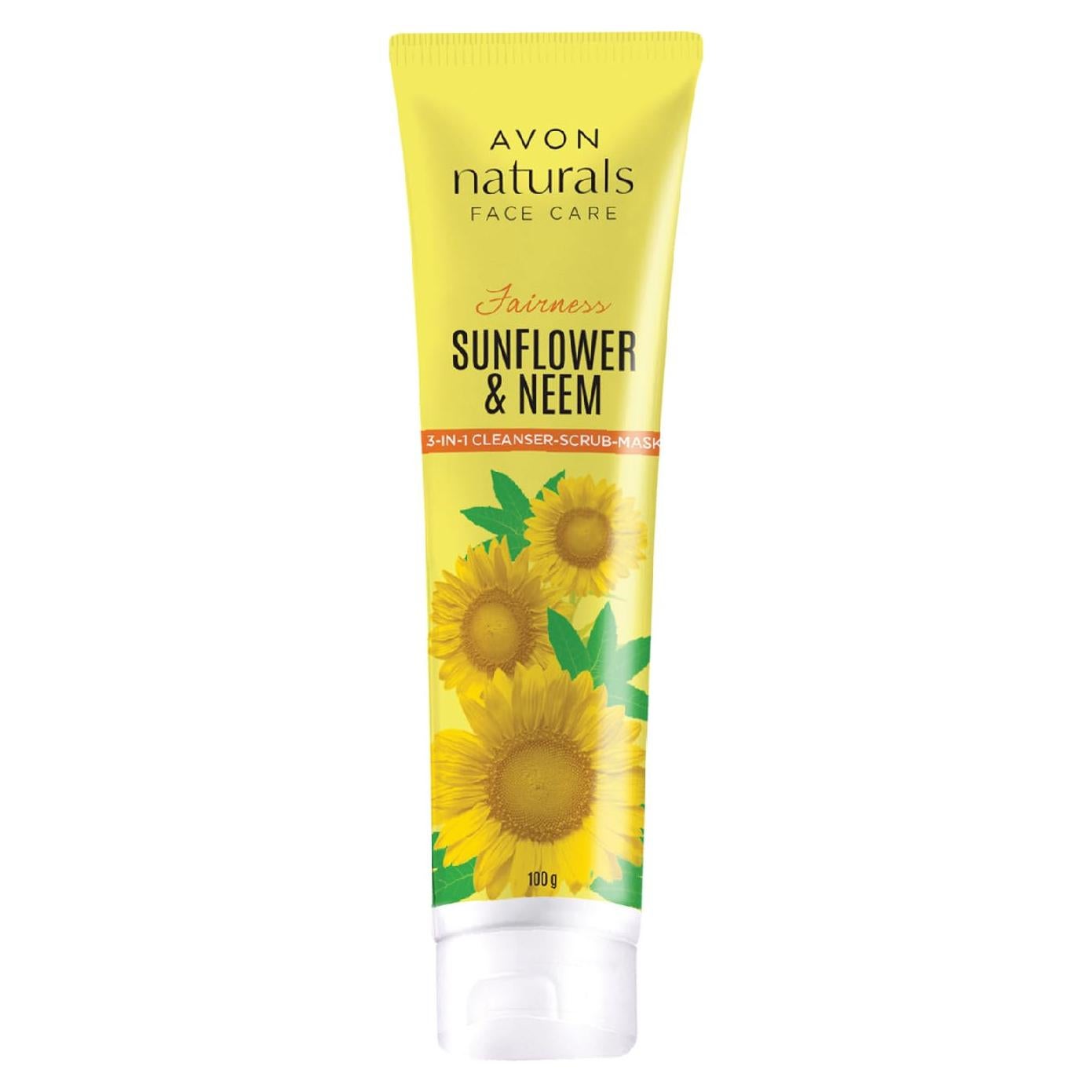 Limpiador Exfoliante 3-en-1 Avon Naturals Girasol y Neem 100g