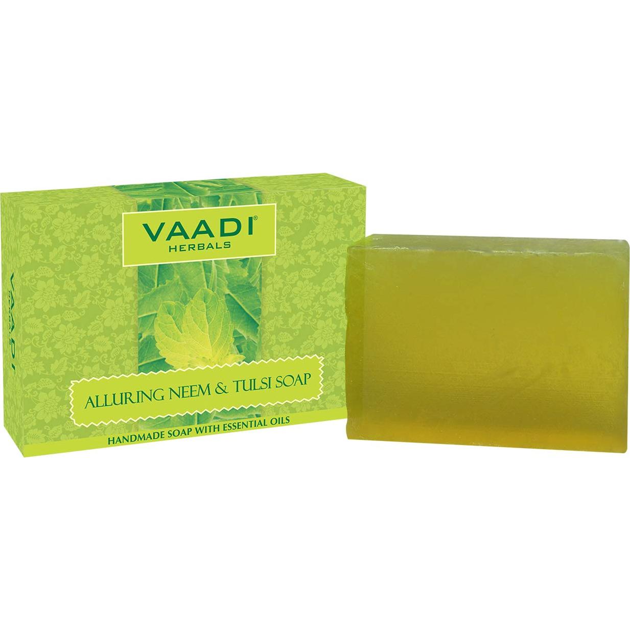 Jabón de Barra Neem Tulsi Vaadi Herbals - 3 x 75g Natural