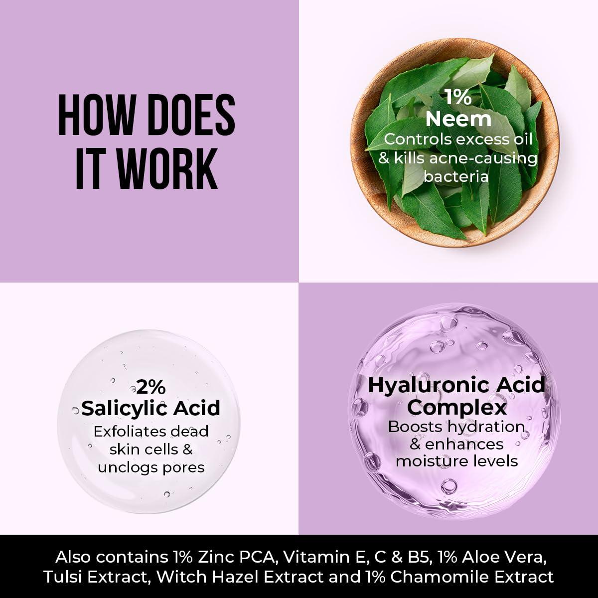 Limpiador Facial Dr. Sheth con Neem y Ácido Salicílico 100 ml