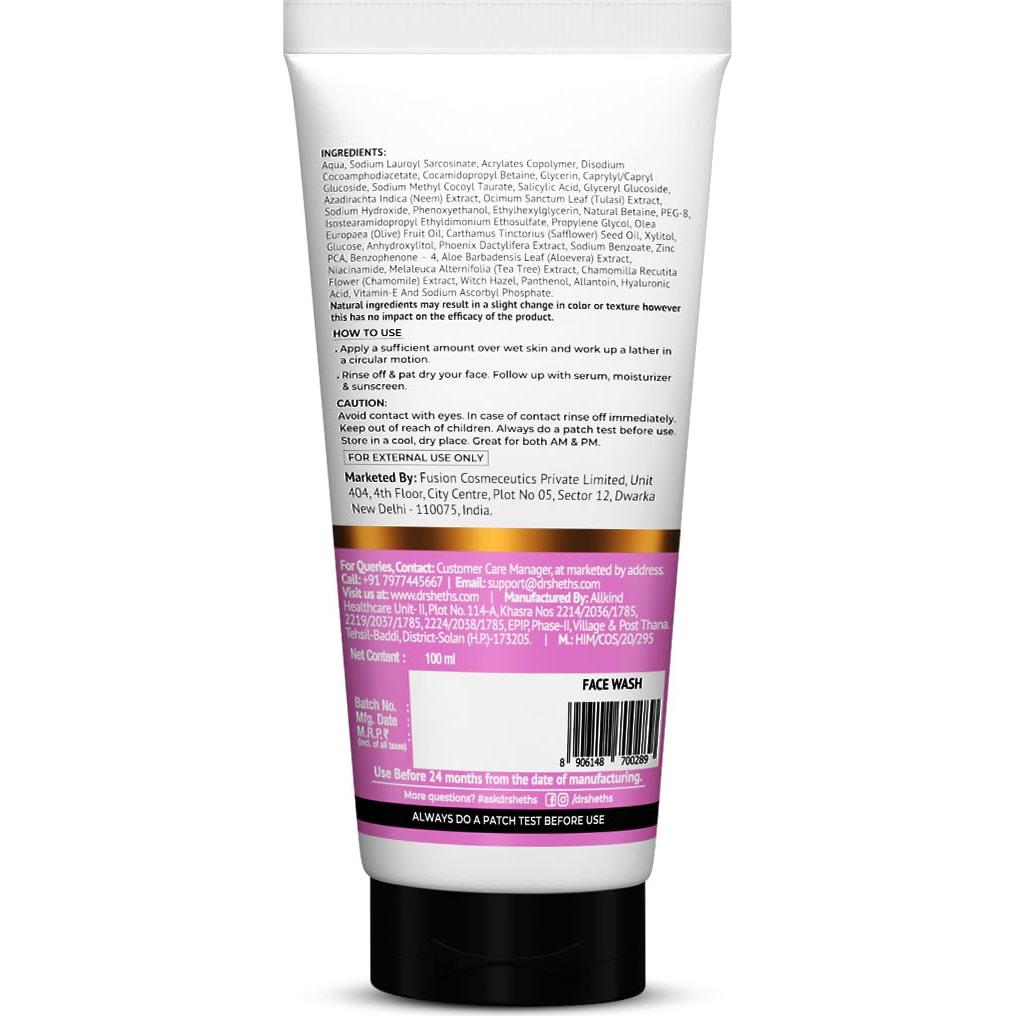 Limpiador Facial Dr. Sheth con Neem y Ácido Salicílico 100 ml