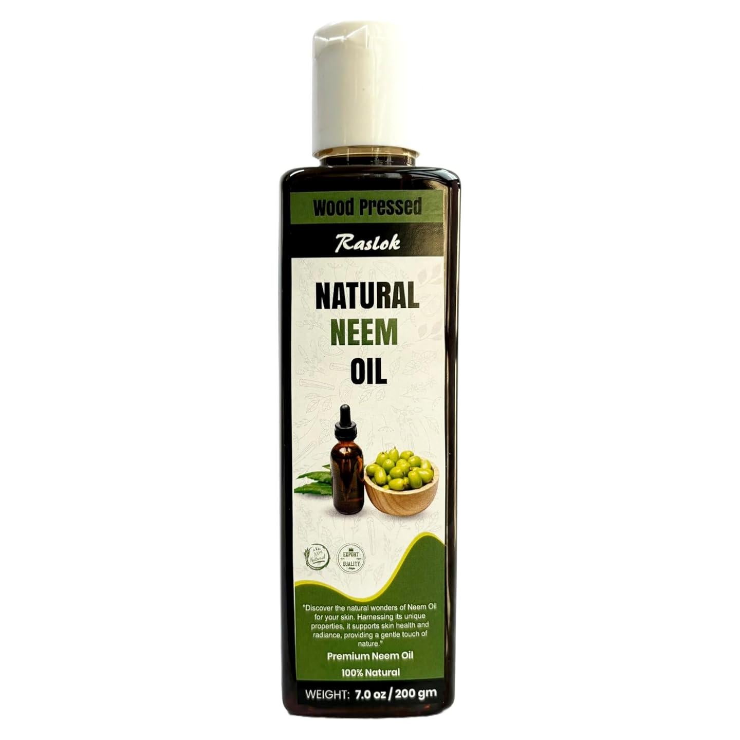 Aceite de Neem Puro Raslok 198g Prensado en Frío Natural