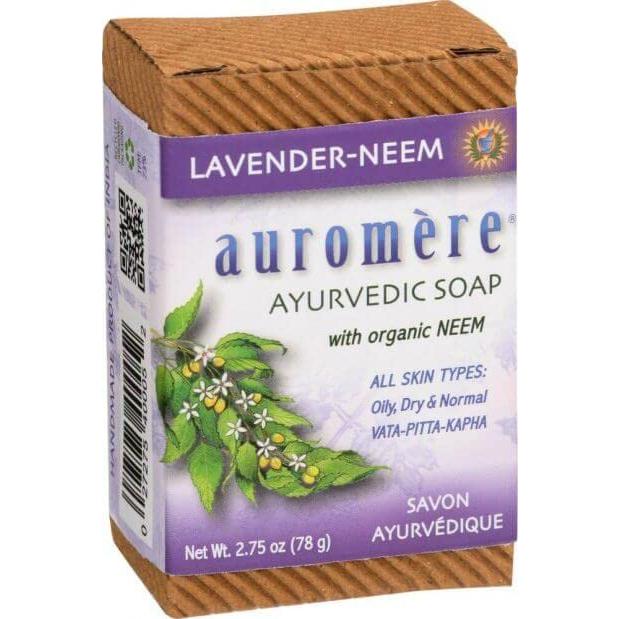 Jabón Ayurvédico Auromere Lavanda Neem Ecológico 3 Unidades