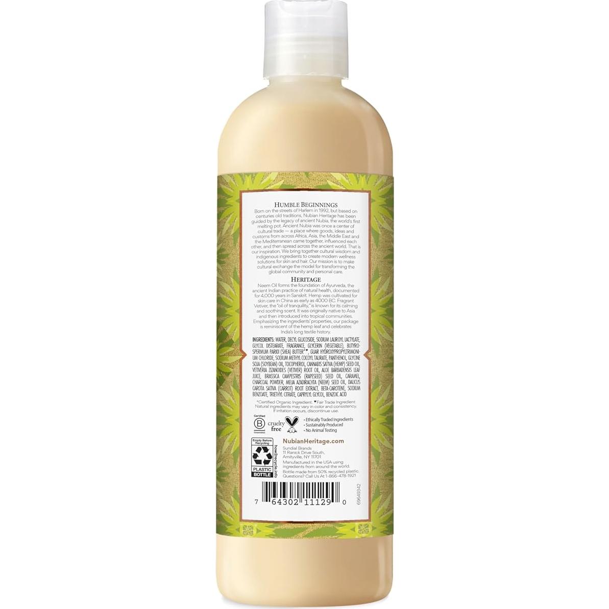 Limpiador Corporal Nubian Heritage 368 g - Cáñamo y Vetiver