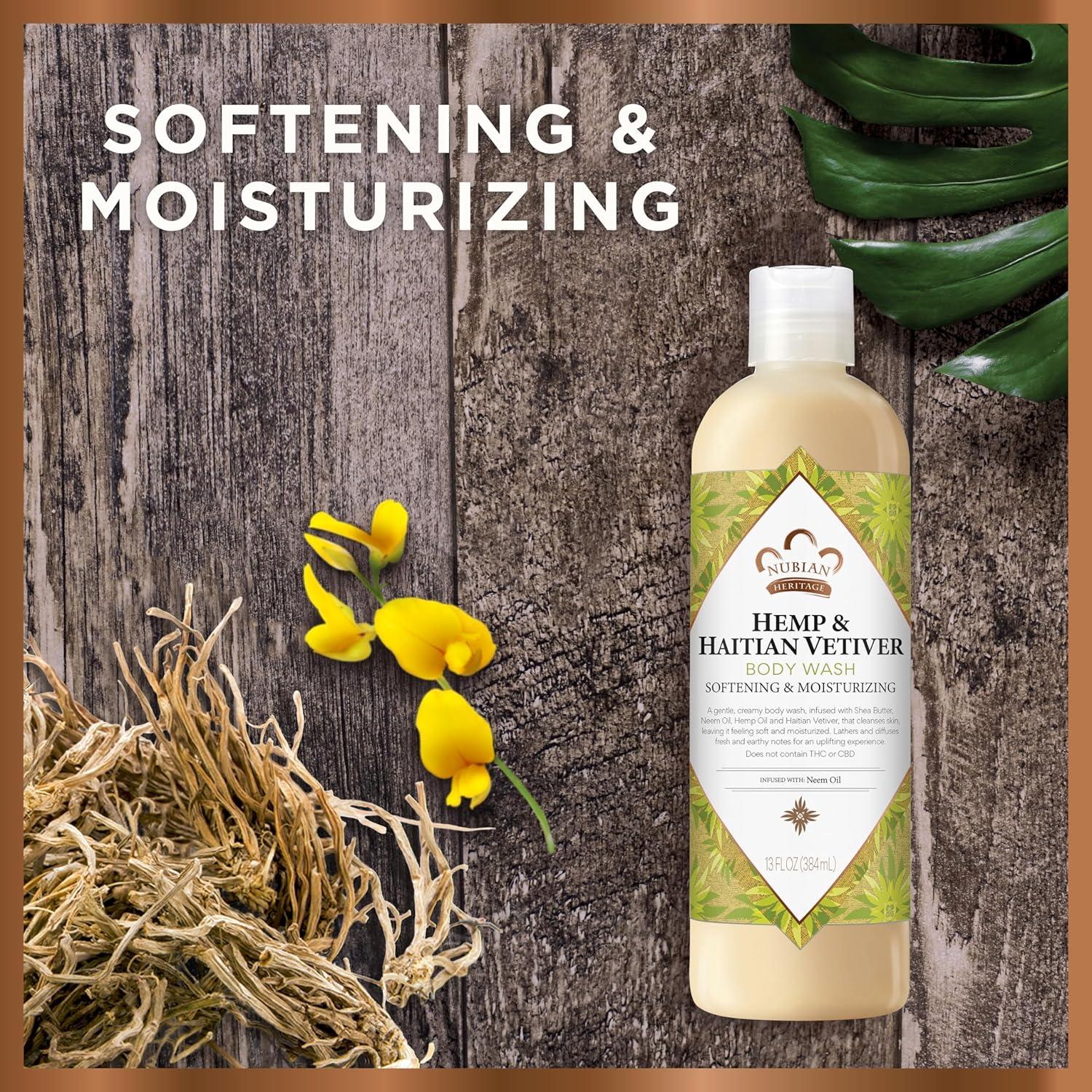 Limpiador Corporal Nubian Heritage 368 g - Cáñamo y Vetiver