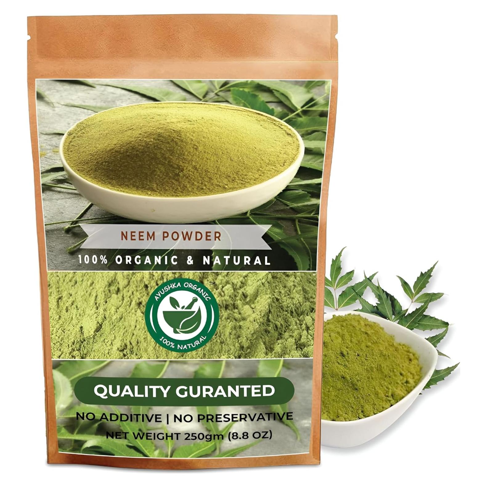 Polvo de Neem 250g Ayushka Organic - Suplemento Natural Piel y Cabello