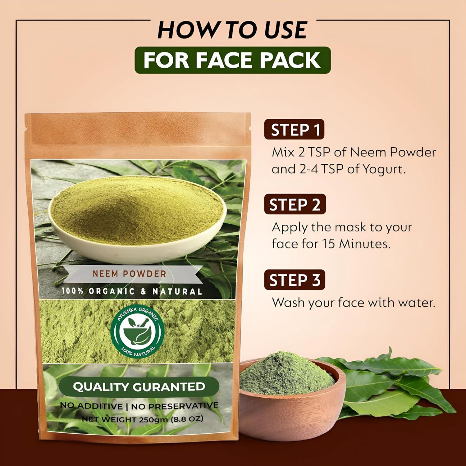 Polvo de Neem 250g Ayushka Organic - Suplemento Natural Piel y Cabello