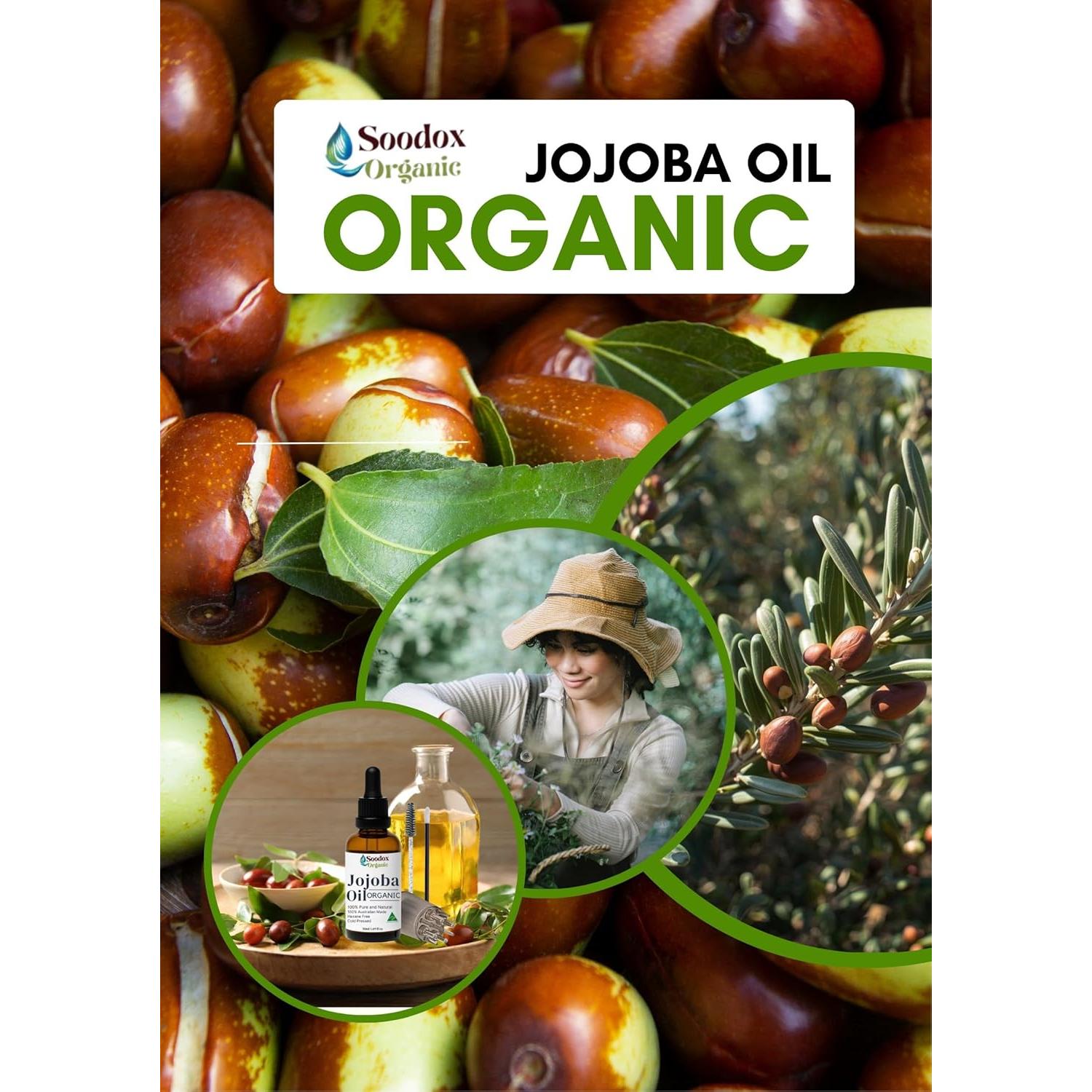 Aceite de Jojoba Orgánico Soodox 50ml - Puro para Cabello y Piel