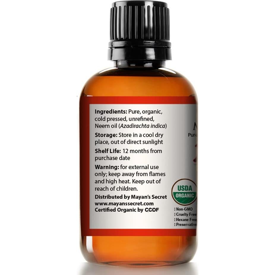Aceite de Neem Orgánico Mayan's Secret 113g Prensado en Frío
