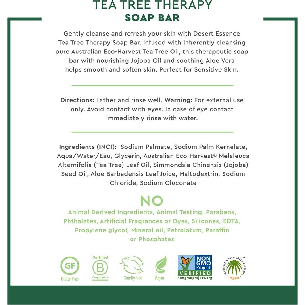 Jabón en Barra Terapia Árbol de Té Desert Essence 142g