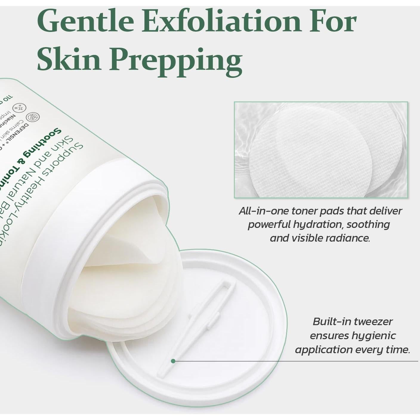 Discos Exfoliantes Faciales QAH con Niacinamida y Péptidos - 125 Unidades