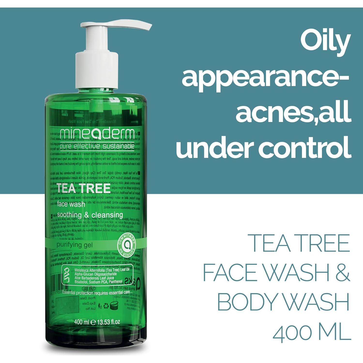 Limpiador Facial de Árbol de Té Mineaderm 400ml - Piel Acnéica