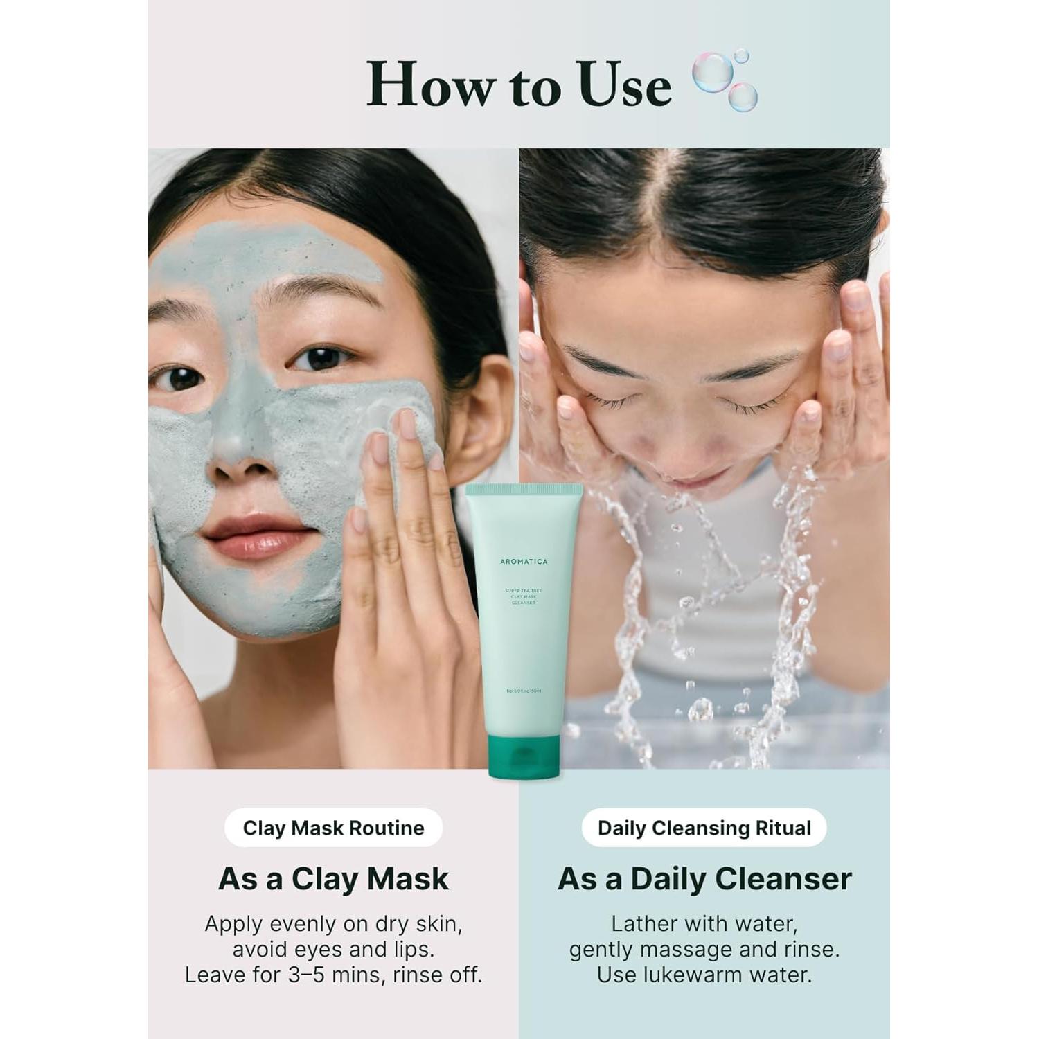 Aromatica Mascarilla y Limpiador Facial 2 en 1 148 ml - Árbol de Té