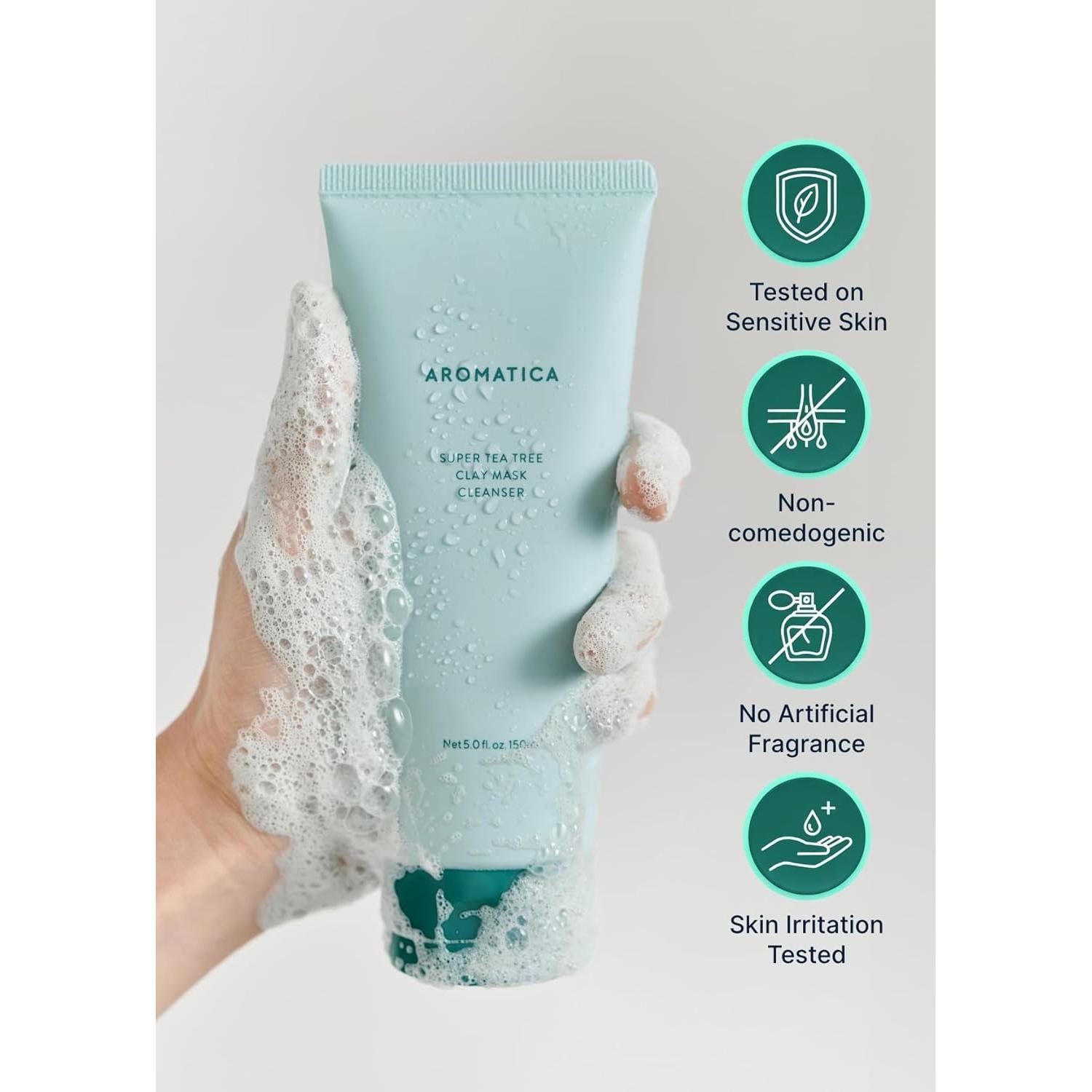 Aromatica Mascarilla y Limpiador Facial 2 en 1 148 ml - Árbol de Té
