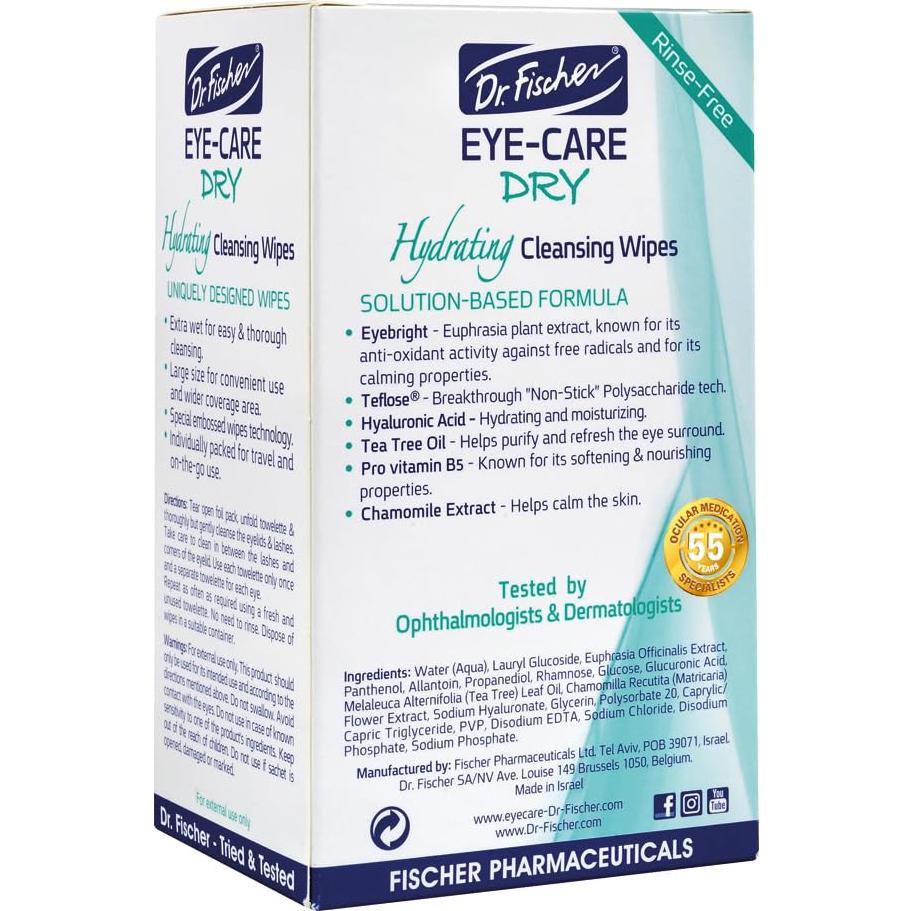 Toallitas para Ojos Hipoalergénicas Dr. Fischer - 30 Unidades