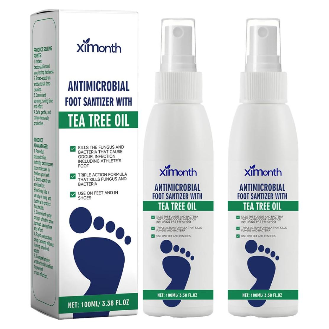 Spray Hidratante para Pies Yancaid con Aceite de Árbol de Té 2PCS