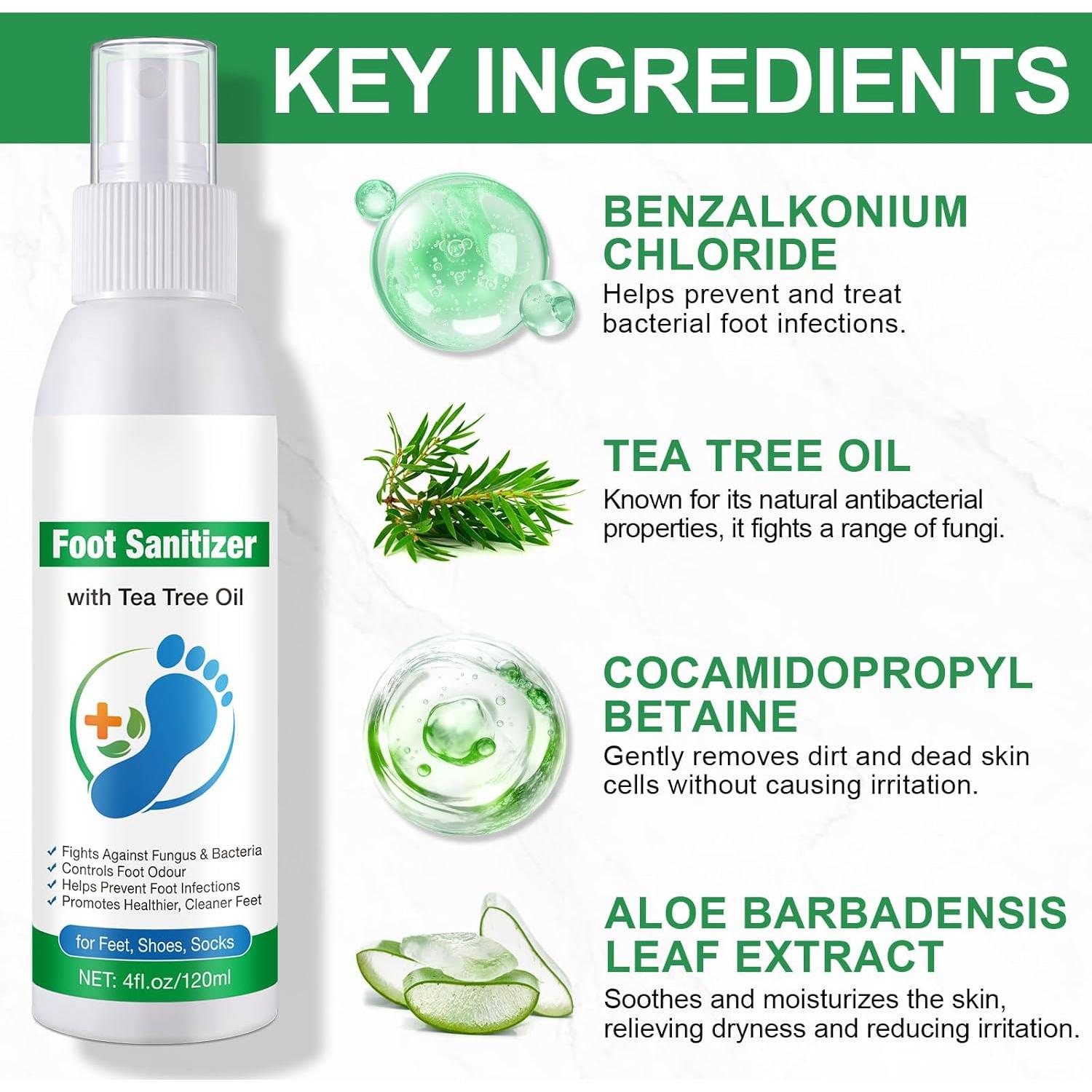 Spray para Pies de Aceite de Árbol de Té QRZBPZWE 120ml