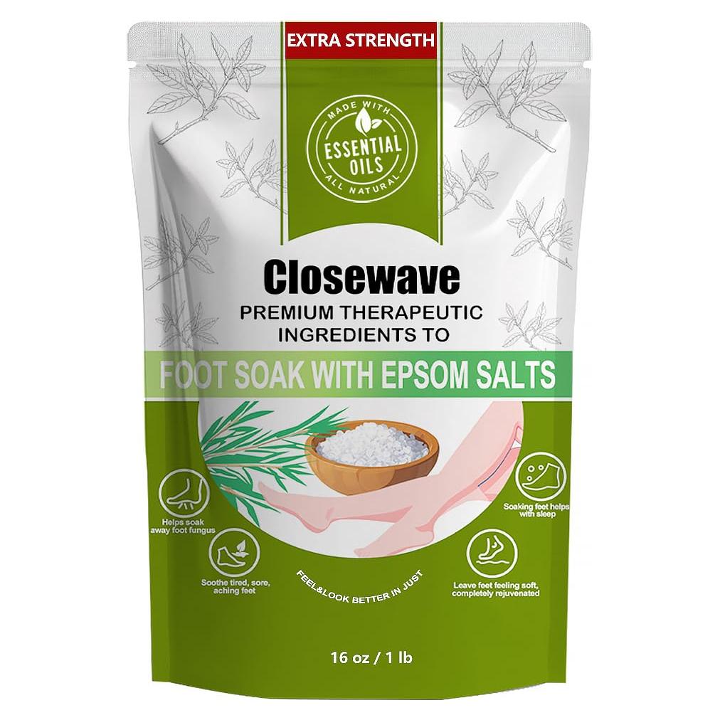 Sal de Epsom Closewave con Aceite de Árbol de Té 453g - Cuidado de Pies