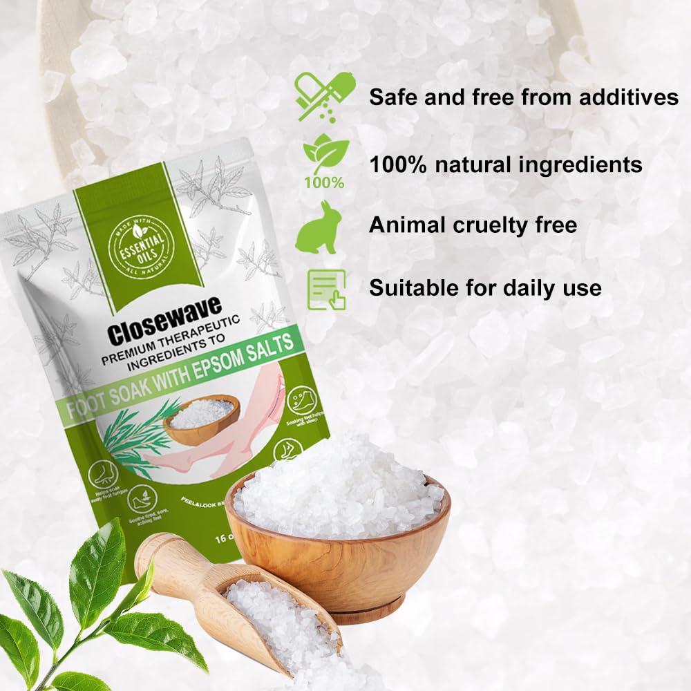 Sal de Epsom Closewave con Aceite de Árbol de Té 453g - Cuidado de Pies
