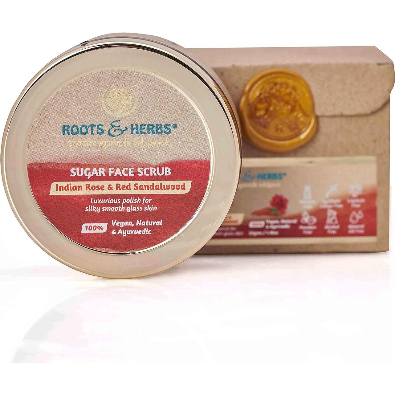 Scrub Facial Orgánico Roots And Herbs 50g Rosa India y Sándalo