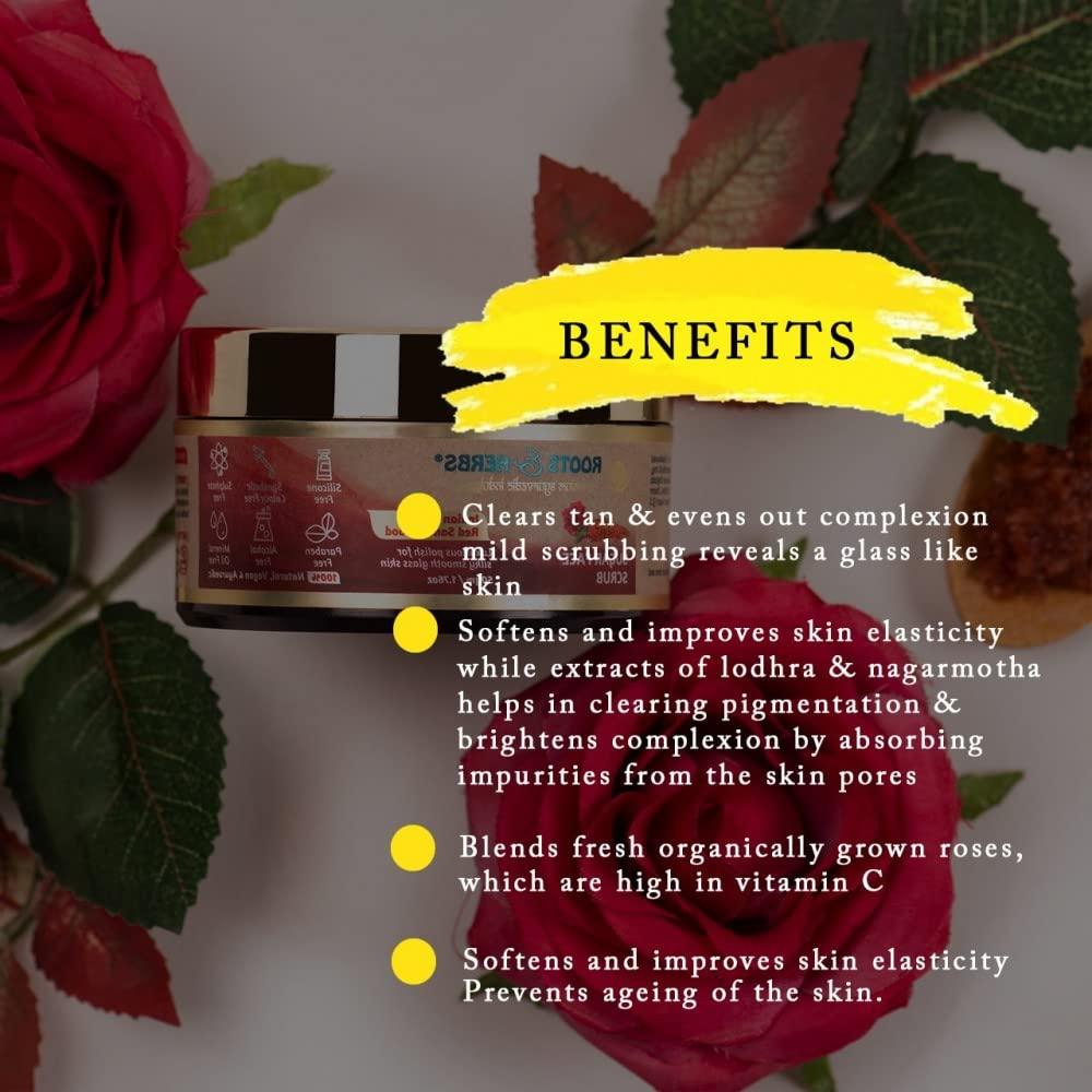 Scrub Facial Orgánico Roots And Herbs 50g Rosa India y Sándalo