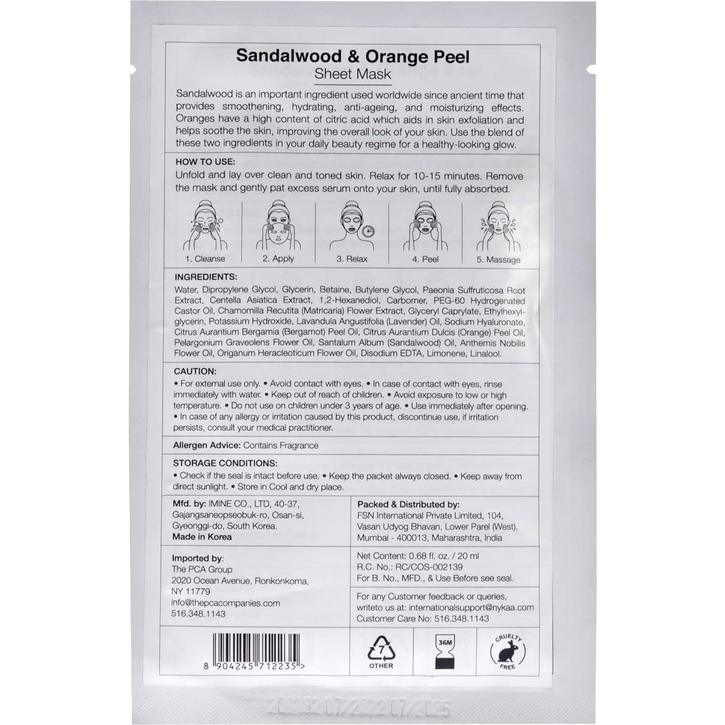 Máscara de Hoja Burbujeante Nykaa Naturals Sándalo y Naranja 19g