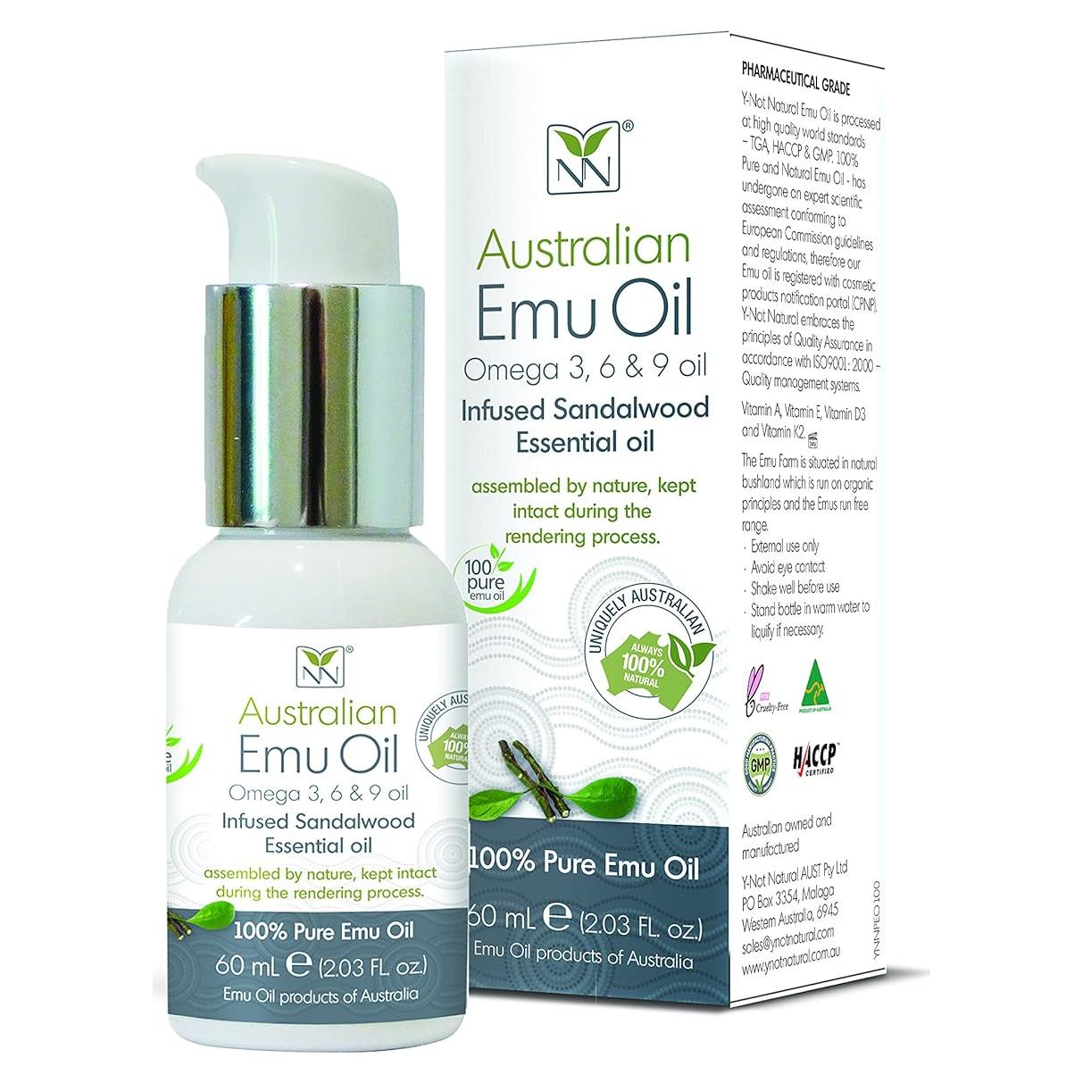 Aceite de Emú Puro Y-Not Natural 60ml - Hidratante para Piel y Cabello