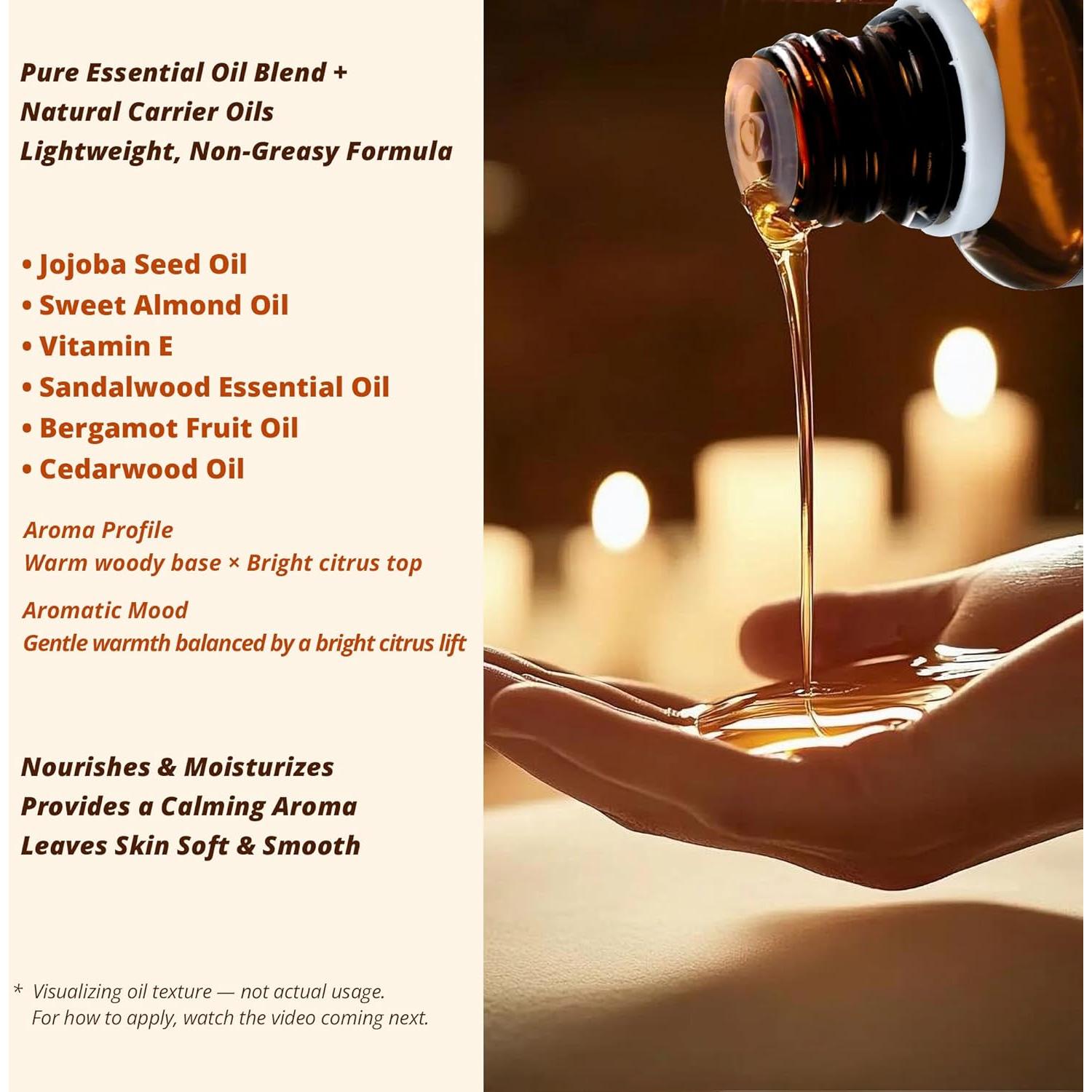 Aceite de Aromaterapia Sándalo y Bergamota 30ml - Masaje y Cuidado