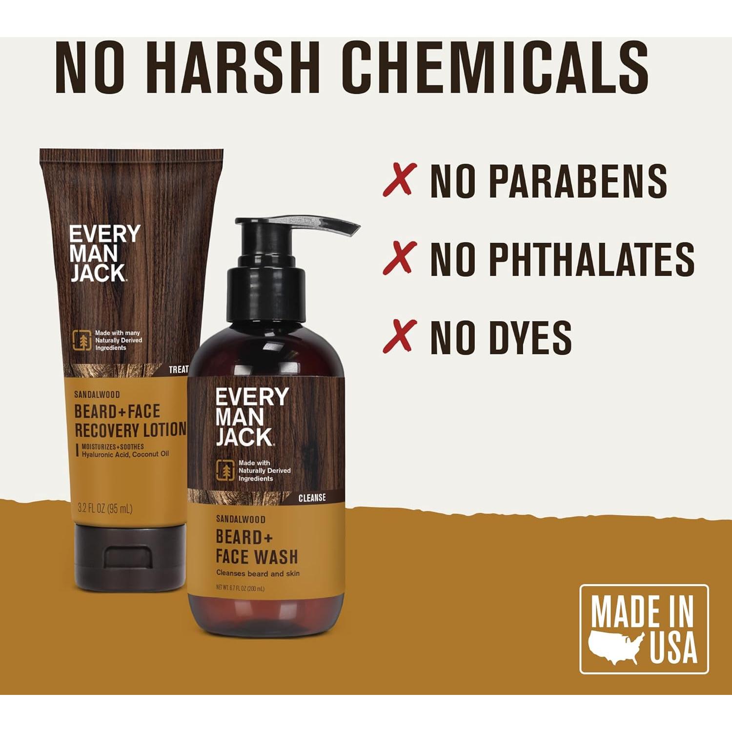 Every Man Jack Set de Lavado y Loción para Barba y Cara - Sándalo