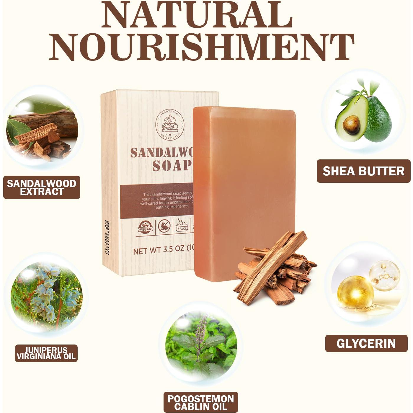 Jabón Exfoliante Sándalo Princess Belle 99g - Natural para Piel