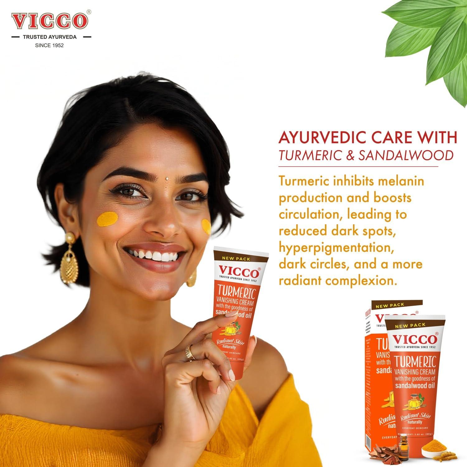 Crema Hidratante Facial Vicco con Cúrcuma y Sándalo - 240g