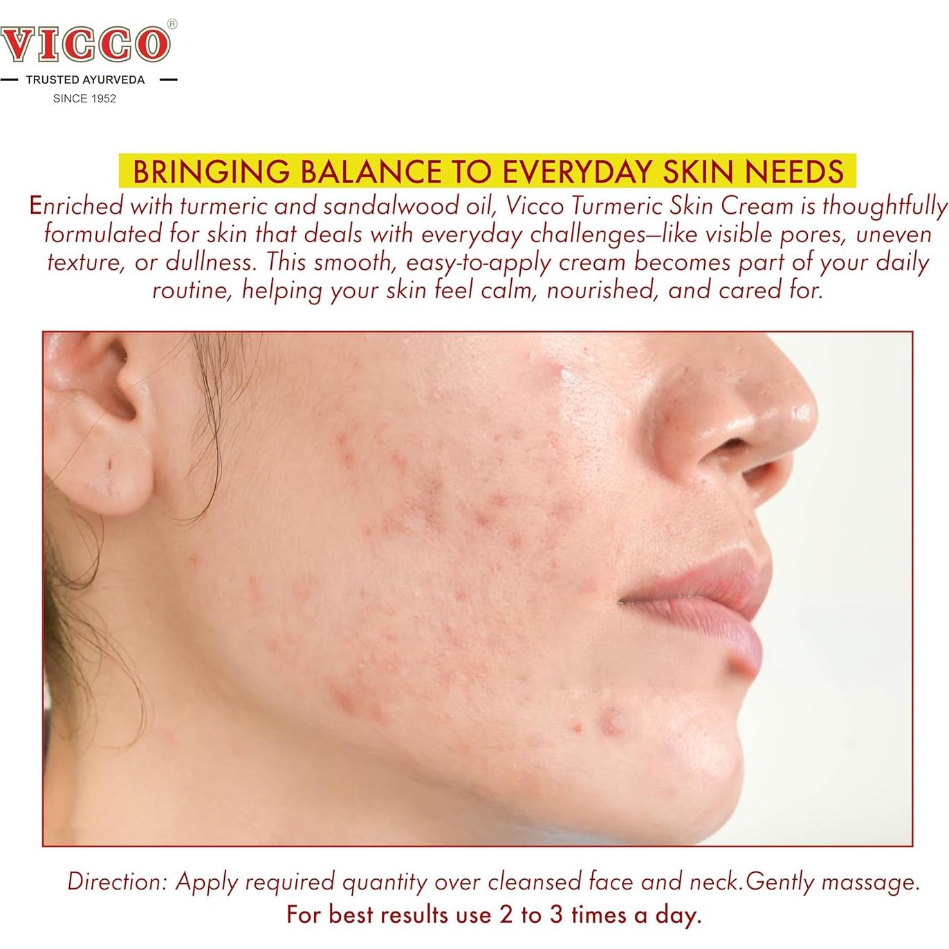 Crema Hidratante Facial Vicco con Cúrcuma y Sándalo - 240g