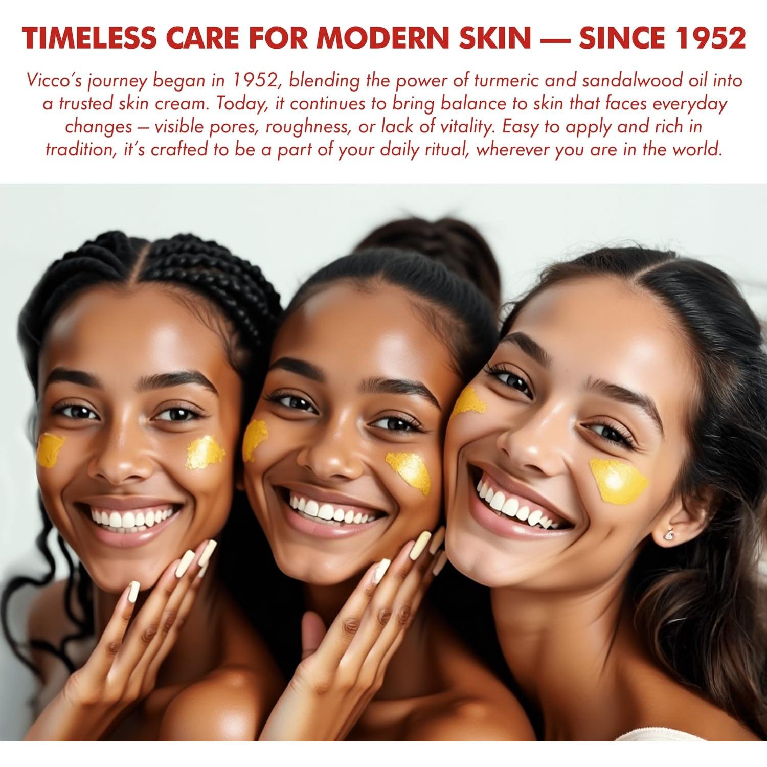 Crema Hidratante Facial Vicco con Cúrcuma y Sándalo - 240g