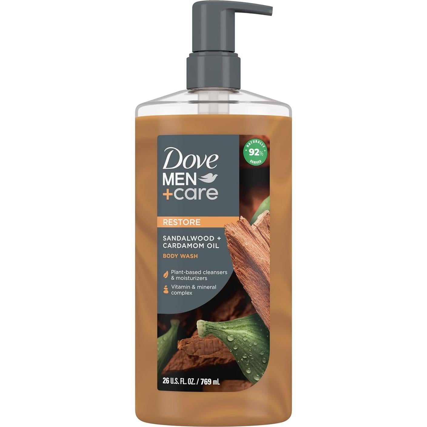 Gel de Ducha Dove Hombres Sándalo + Cardamomo 770ml y Carbón + Arcilla 532ml