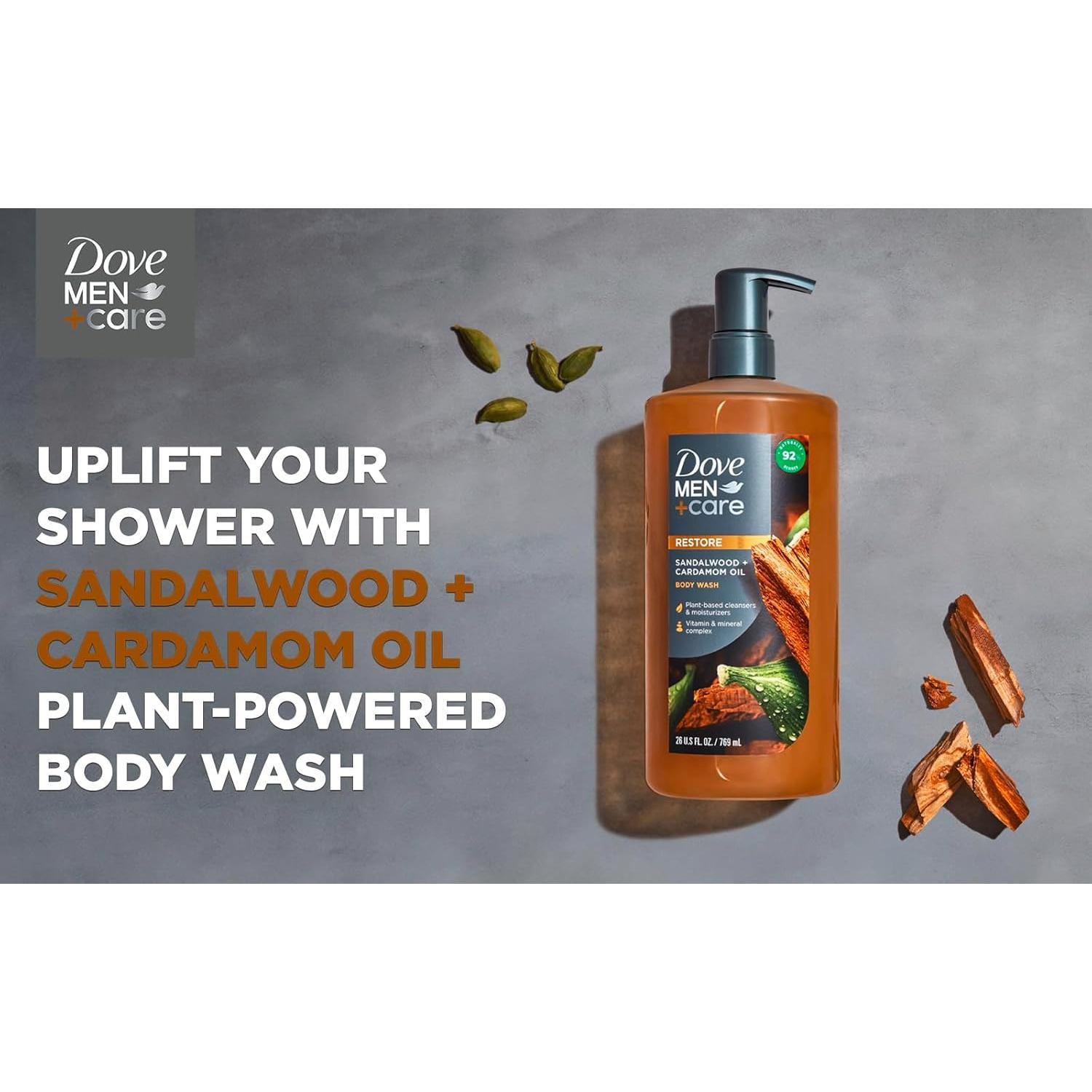 Gel de Ducha Dove Hombres Sándalo + Cardamomo 770ml y Carbón + Arcilla 532ml