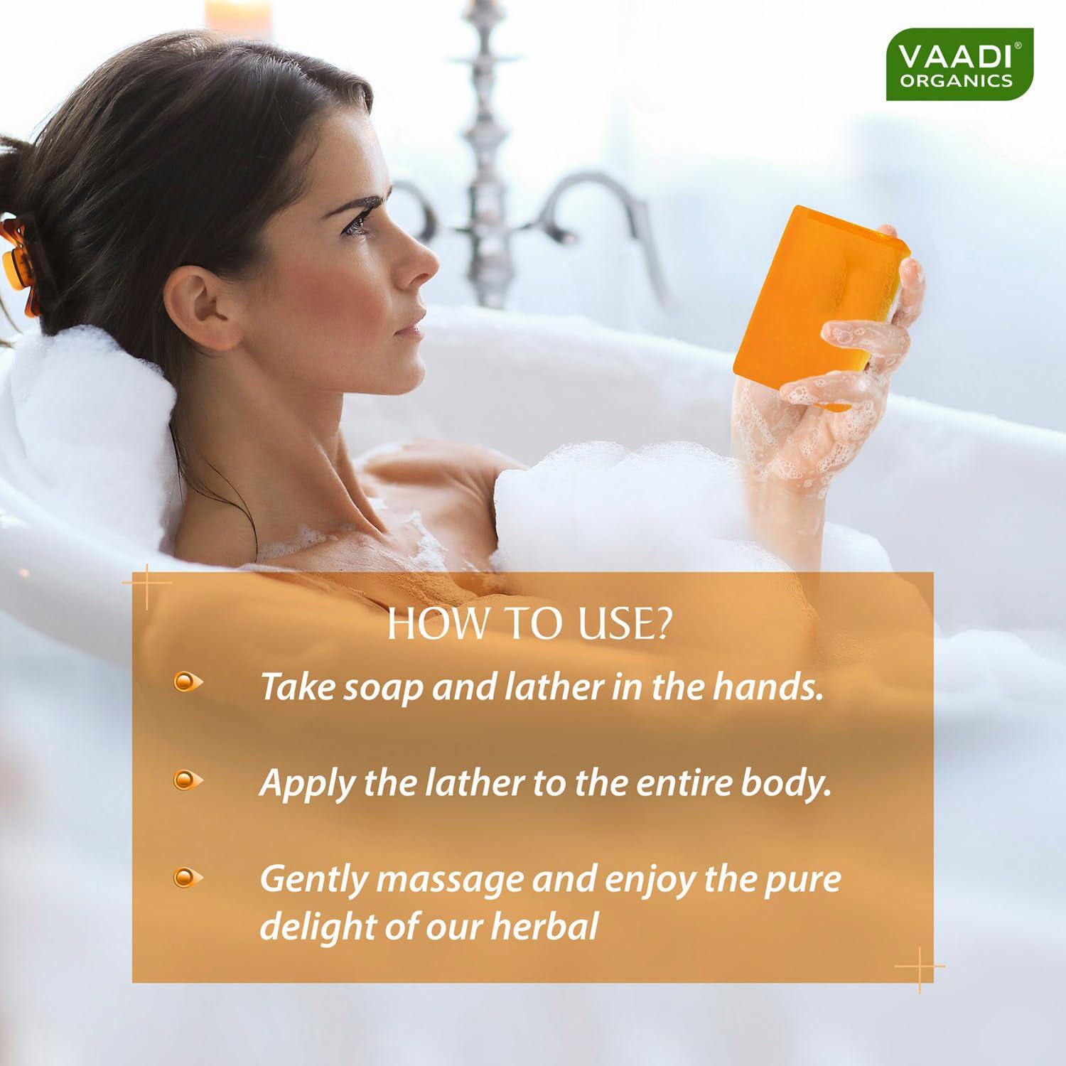 Jabón Herbal Vaadi Herbals de Sándalo y Azafrán - 226.8g