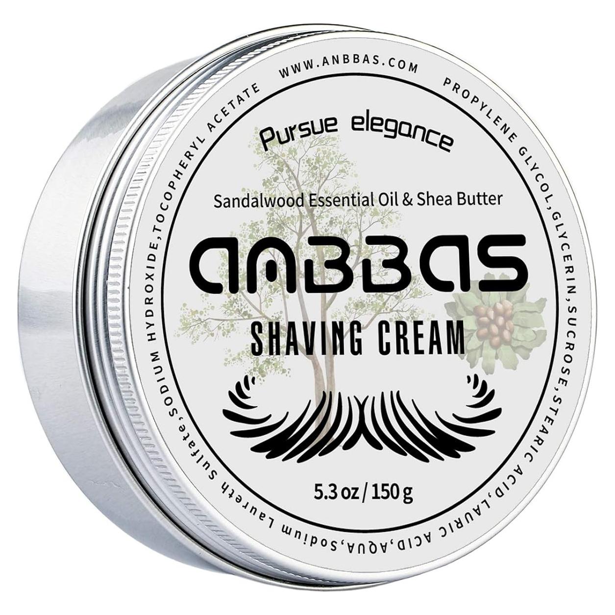 Crema de Afeitar Anbbas 150g Piel Sensible Sándalo Karité