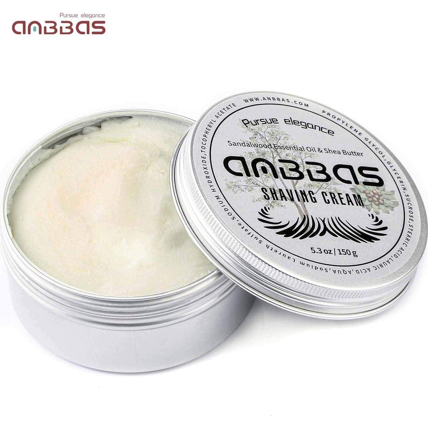 Crema de Afeitar Anbbas 150g Piel Sensible Sándalo Karité