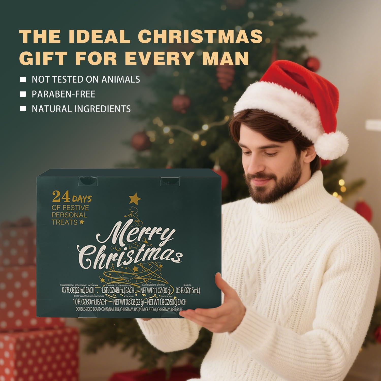 Calendario de Adviento Body & Earth 2025 para Hombres - 24 Regalos de Cuidado de Barba