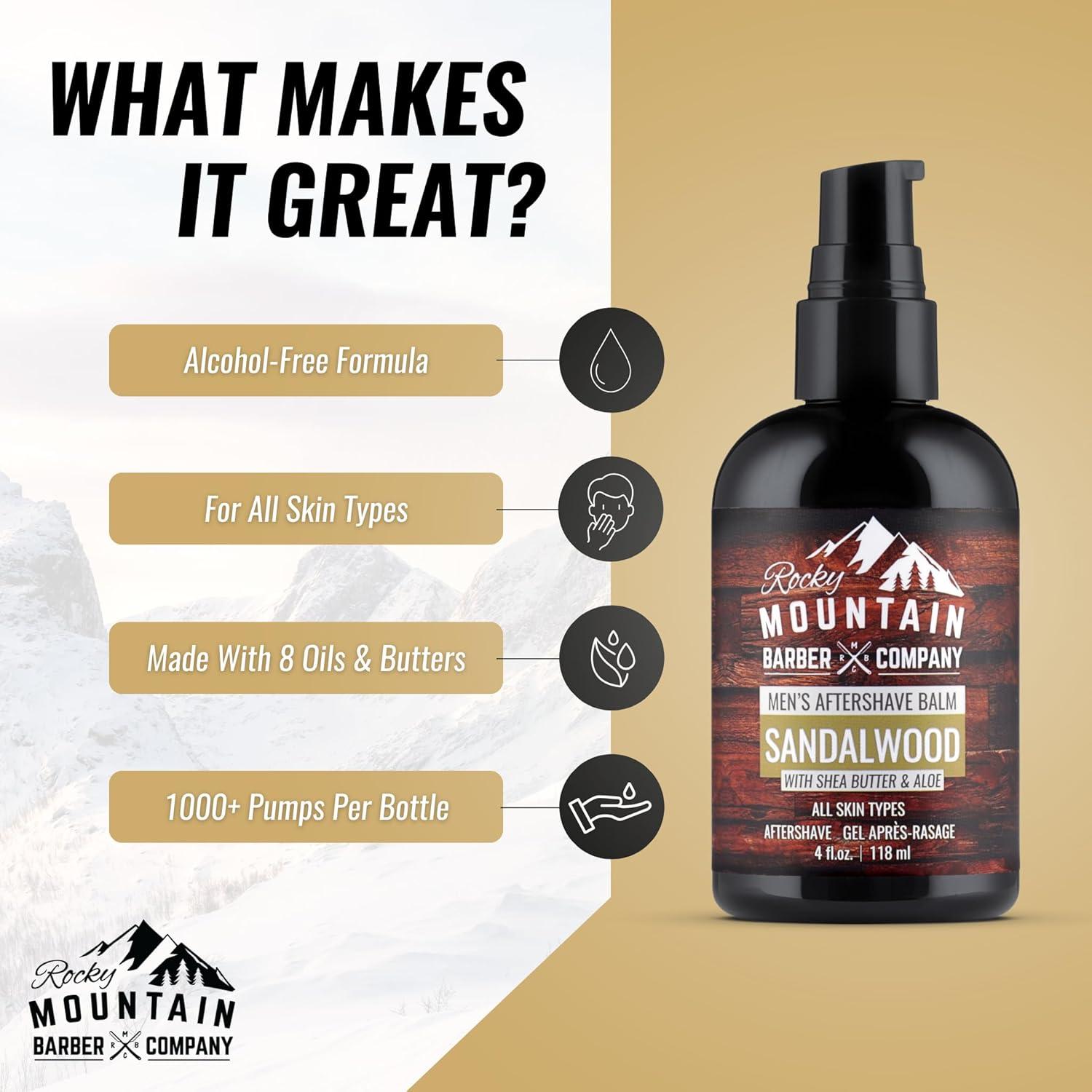 Bálsamo Aftershave Rocky Mountain Barber 113 g - Sándalo y Coco