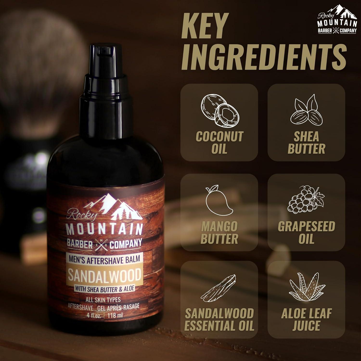 Bálsamo Aftershave Rocky Mountain Barber 113 g - Sándalo y Coco