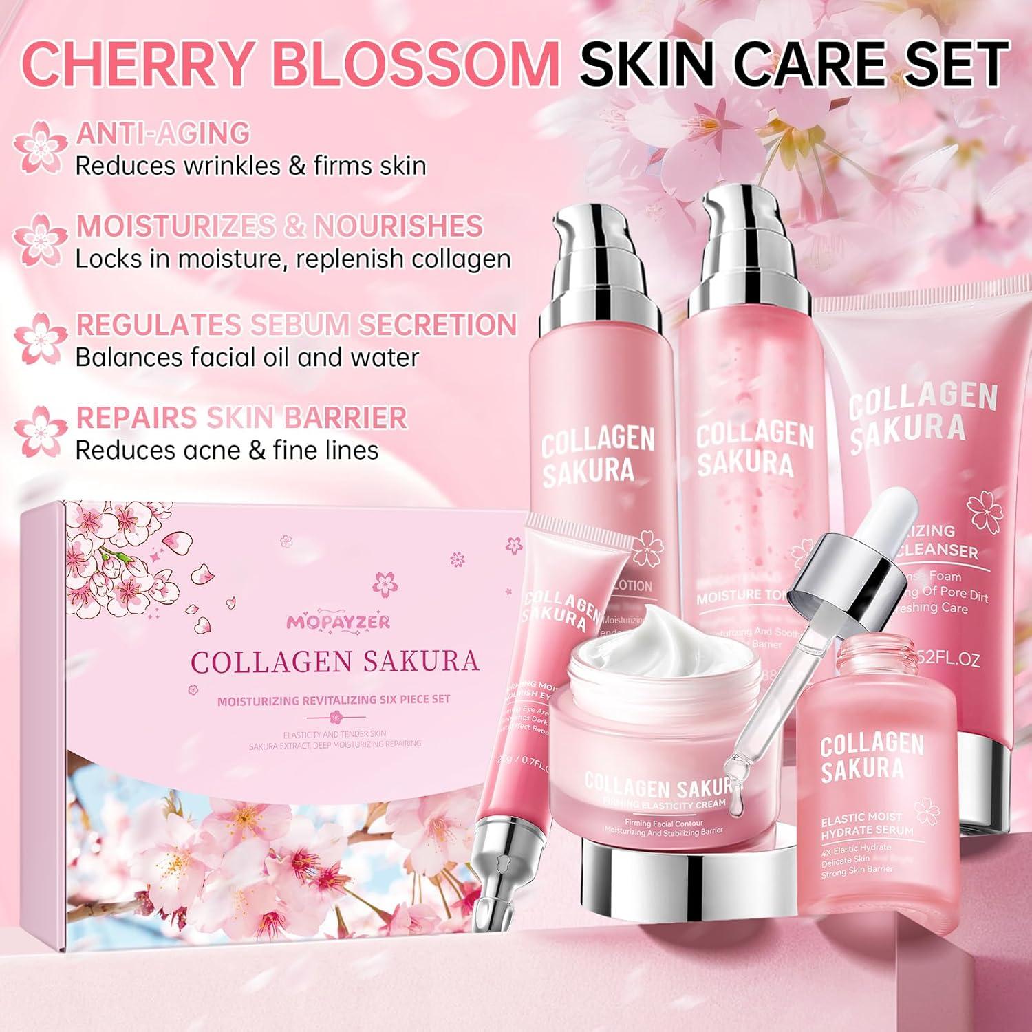 Set de Cuidado de la Piel Collagen Sakura 6 Piezas Hidratante