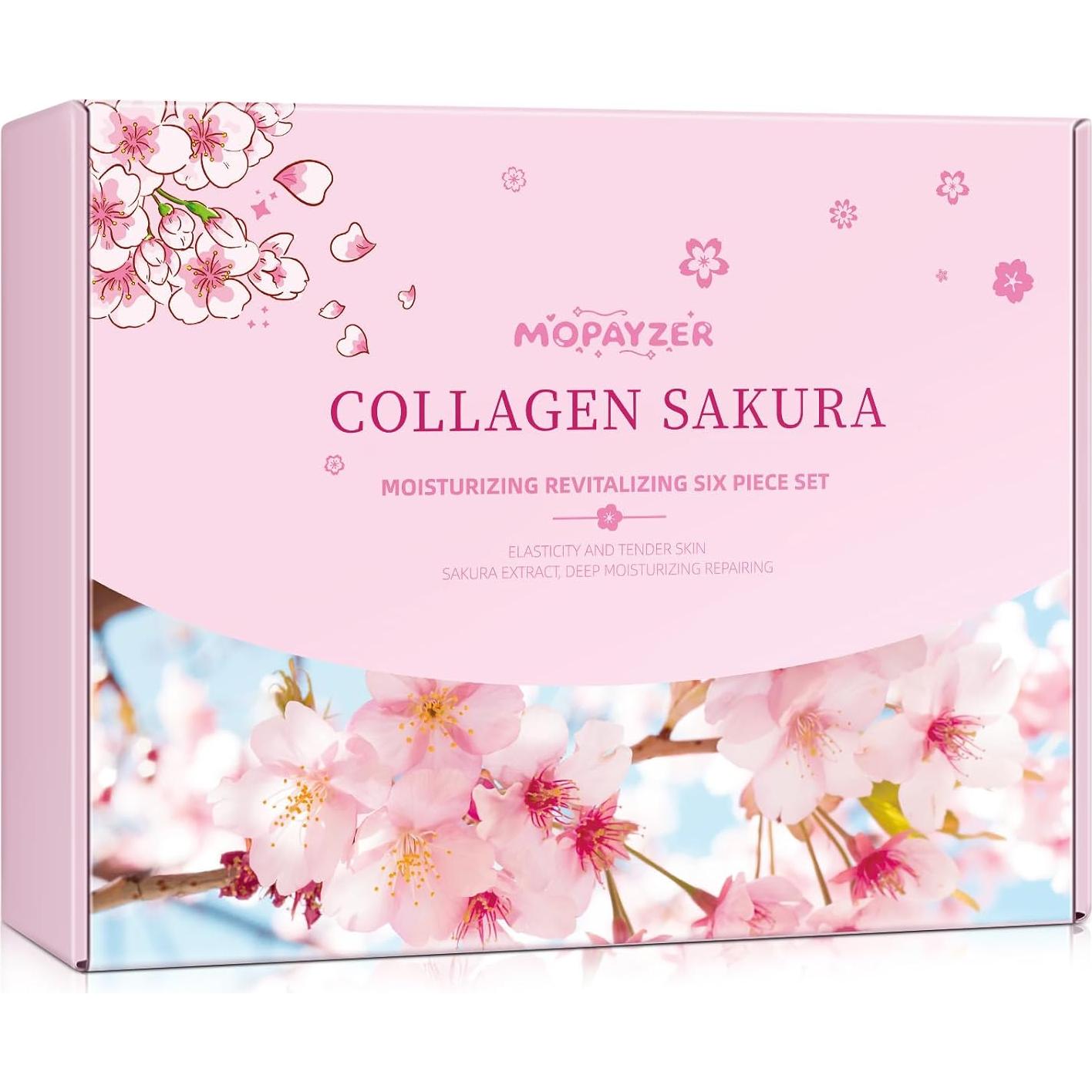 Set de Cuidado de la Piel Collagen Sakura 6 Piezas Hidratante