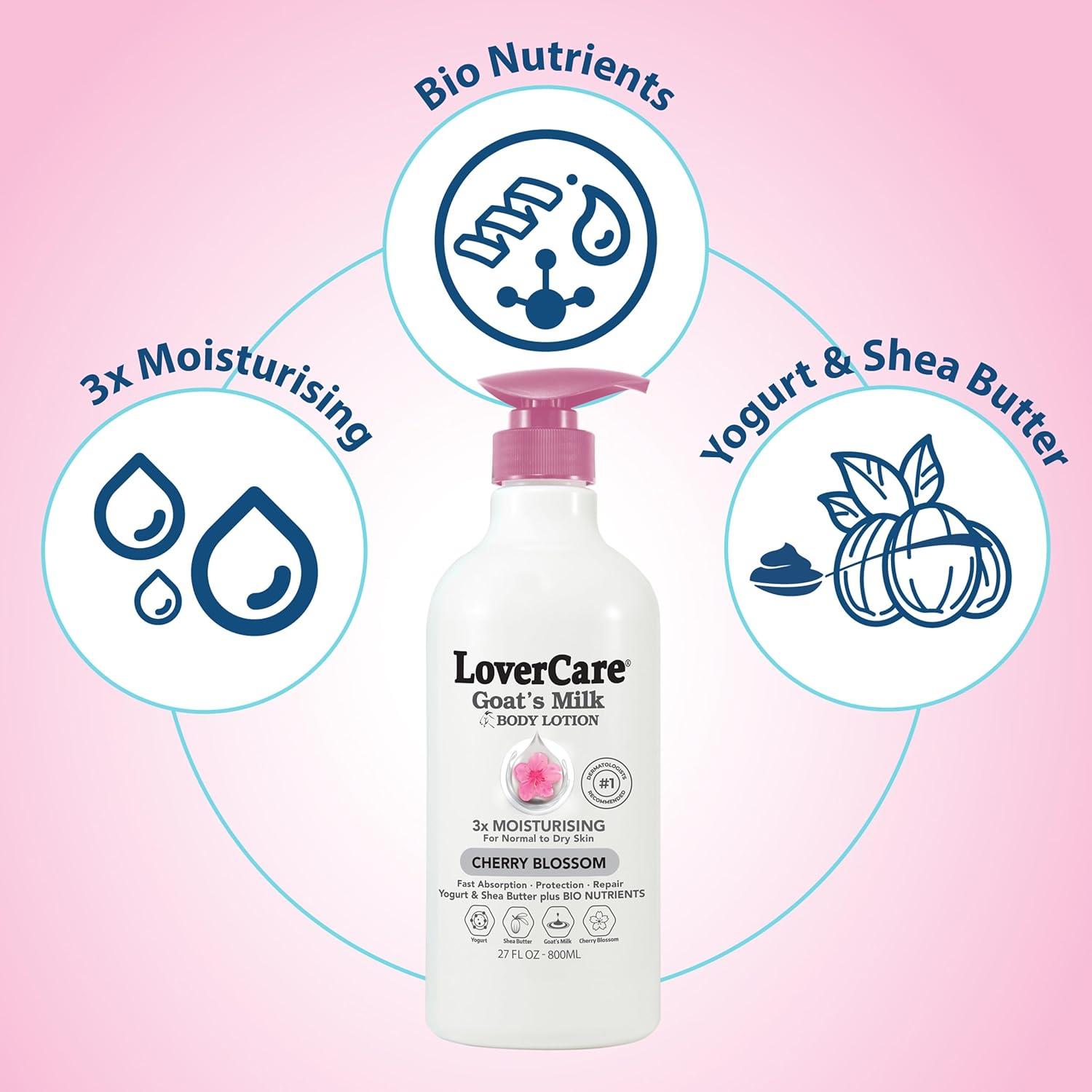 Loción Corporal de Leche de Cabra Lovercare 800ml Flor de Cerezo