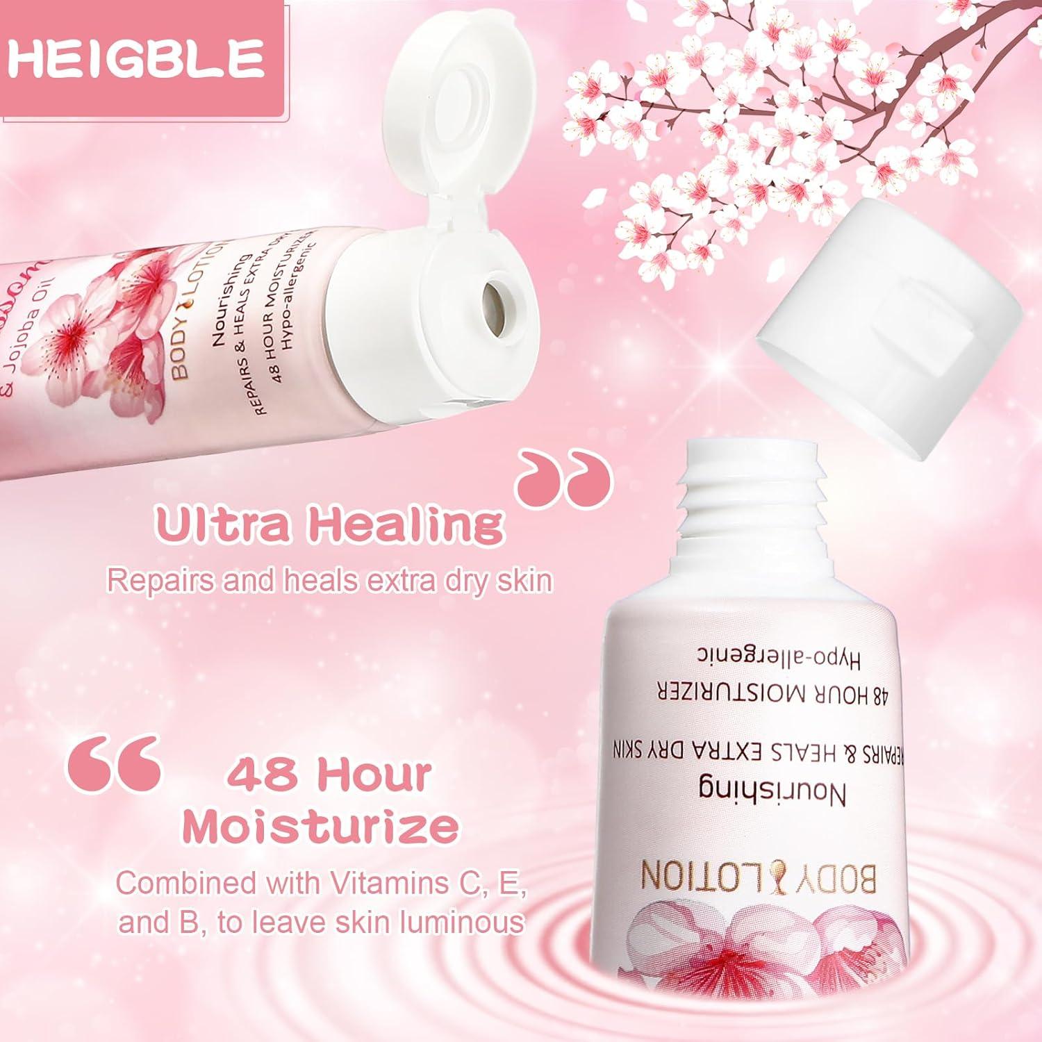 Paquete de 50 Lociones Corporales Heigble 30g Flor de Cerezo